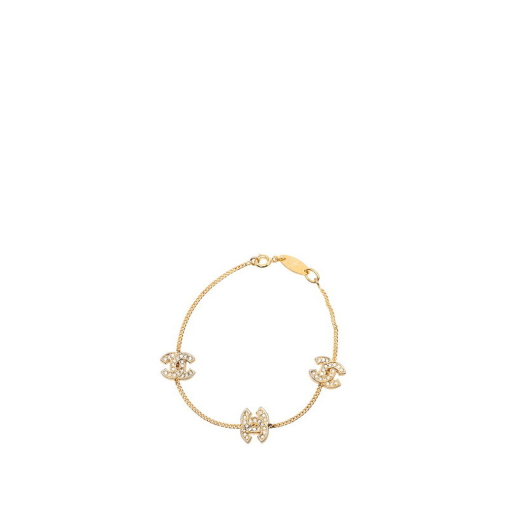 CHANEL Gold Logo Charm Bracelet